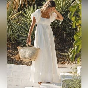 NEW Solai the Label 100% Linen Dress, White